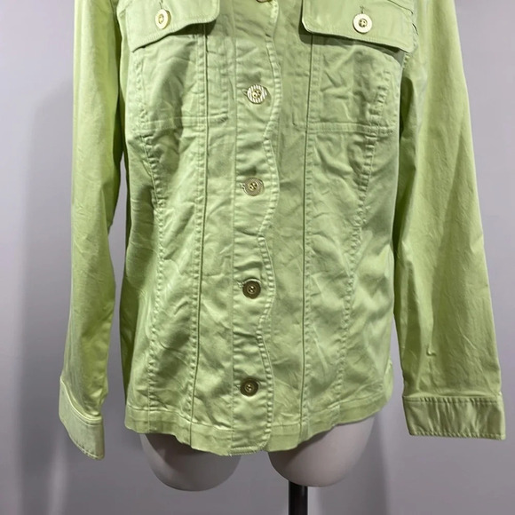 CJ Banks Stretch Scalloped Edge Green Jacket X (14W) - Picture 3 of 16